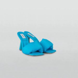 NIB Sebastian Milano Puff Blast Mules in Blue 39EU